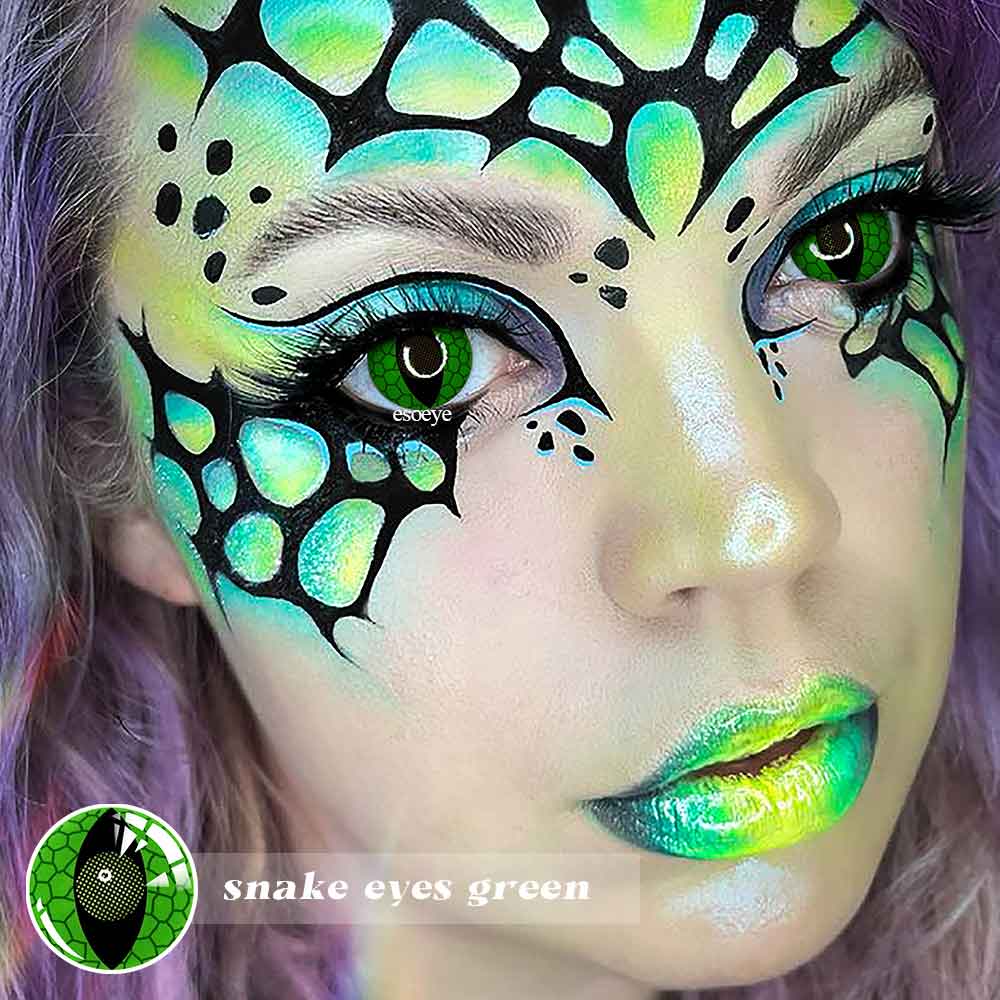 Snake Eyes Green Halloween Contact Lenses Yearly – Esoeye